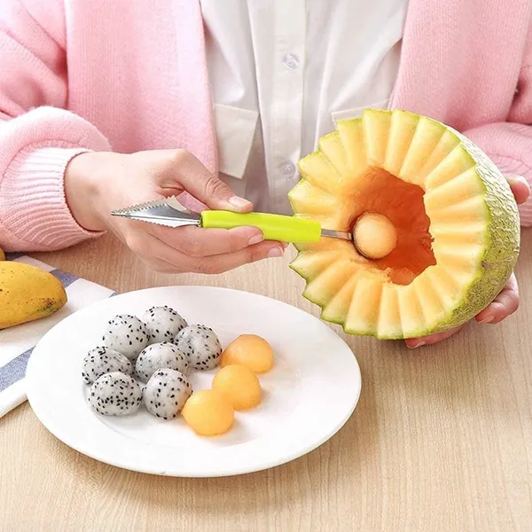 Green_Stainless_Steel_Fruit_Carving_Knife_&_Melon_Baller_For_Fruit_Carving_&_Scooping