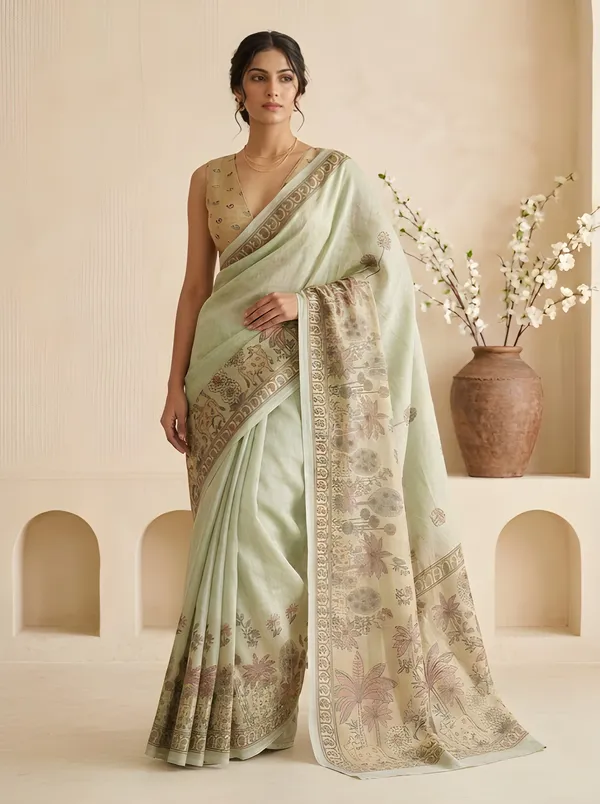 Green_Cotton_Saree_For_Women