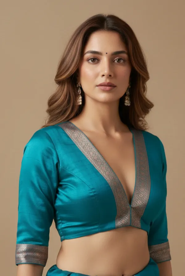 Pink_Silk_Blend_Saree_For_Women