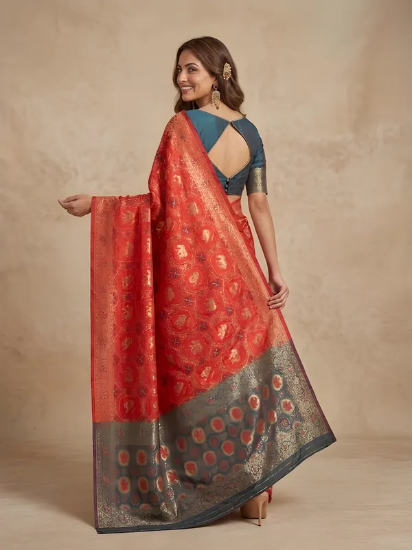Orange_Cotton_Saree_For_Women