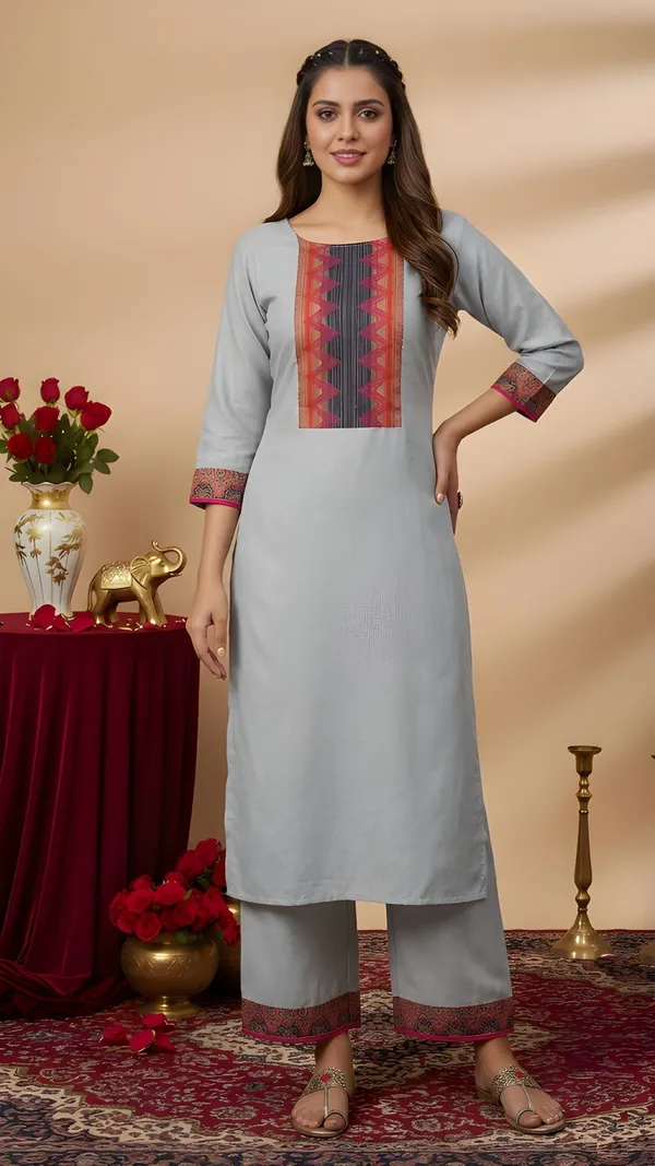 Grey_Cotton_Kurta_Pant_Set_For_Women