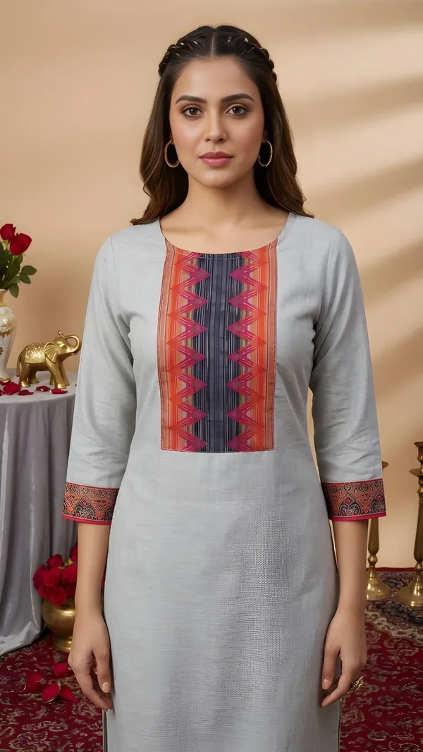 Grey_Cotton_Kurta_Pant_Set_For_Women