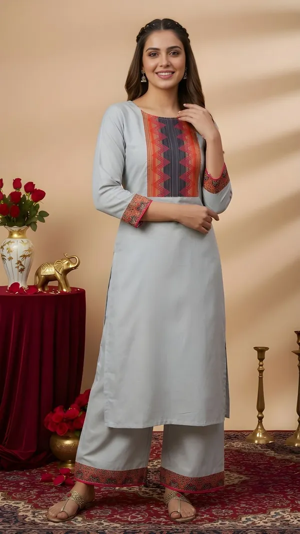 Grey_Cotton_Kurta_Pant_Set_For_Women