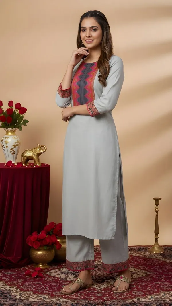 Grey_Cotton_Kurta_Pant_Set_For_Women