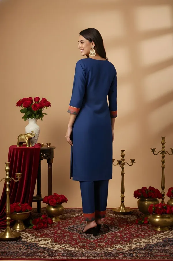 Blue_Cotton_Kurta_Pant_Set_For_Women