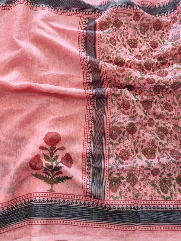Peach_Cotton_Saree_For_Women