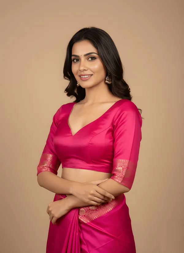 Pink_Brocade_Silk_Saree_For_Women