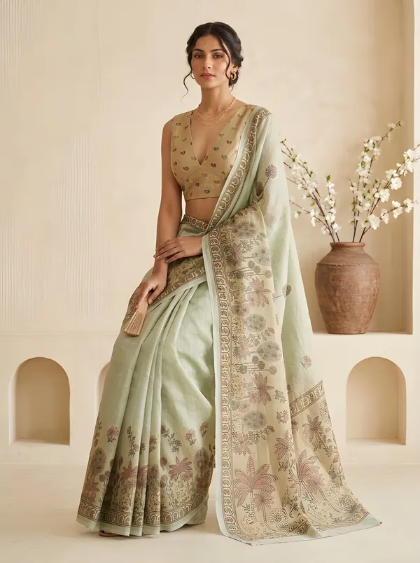 Green_Cotton_Saree_For_Women