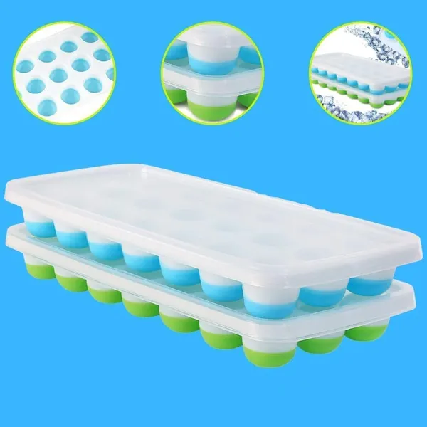 White_And_Green_Silicone_Silicone_Ice_Cube_Tray_For_Making_Ice_Cubes_(Pack_Of_2_)
