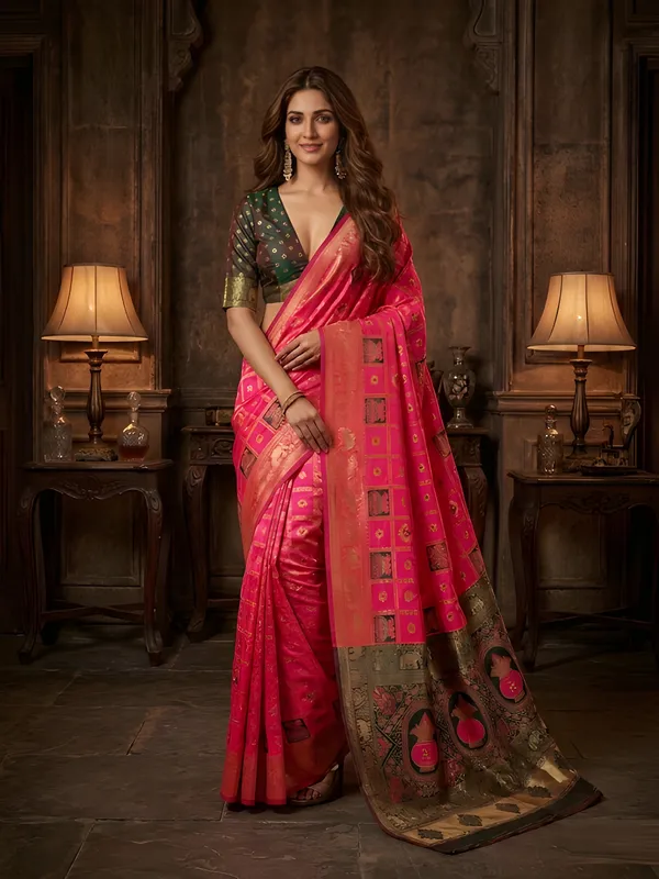 Pink_Cotton_Saree_For_Women