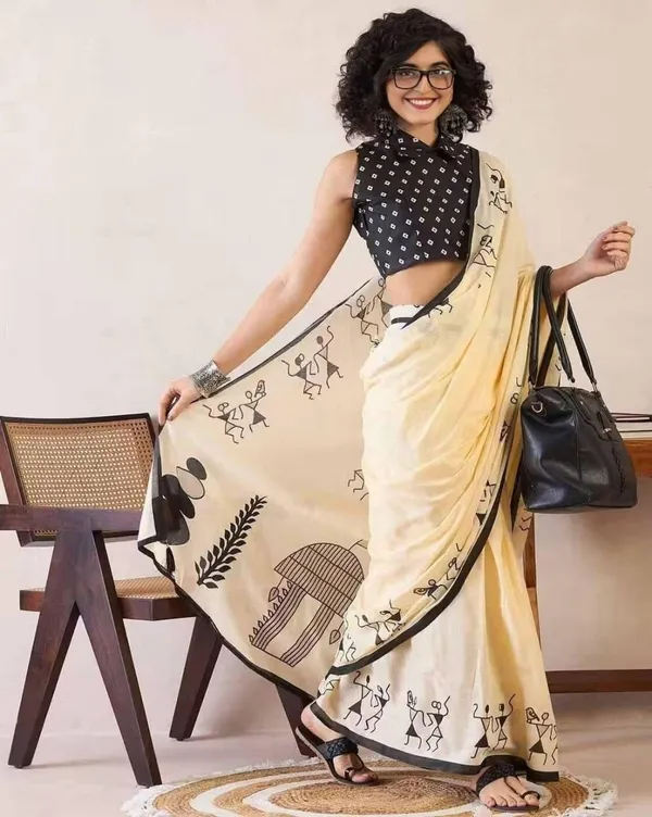 Cream_Cotton_Saree_For_Women