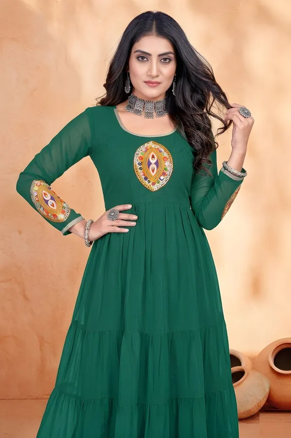 Green_Cotton_Anarkali_Kurta_For_Women