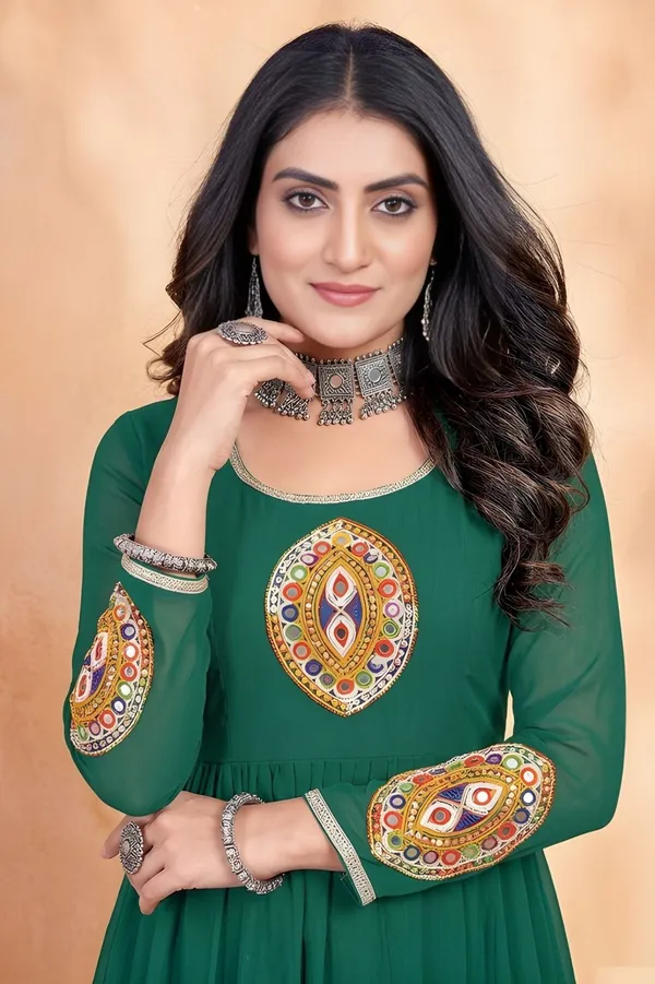 Green_Cotton_Anarkali_Kurta_For_Women