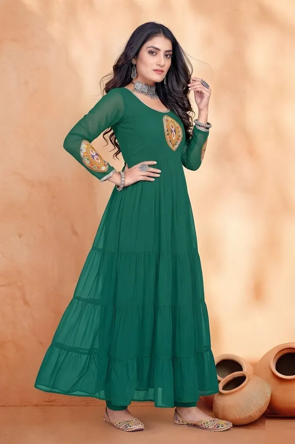 Green_Cotton_Anarkali_Kurta_For_Women