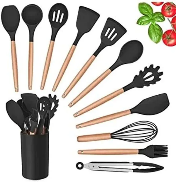 Black_Silicone_&_Wood_Kitchen_Tool_Set_For_Cooking_&_Baking