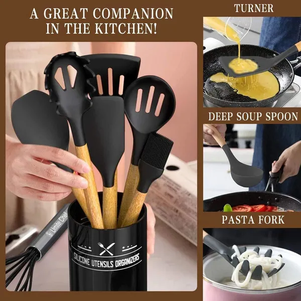 Black_Silicone_&_Wood_Kitchen_Tool_Set_For_Cooking_&_Baking