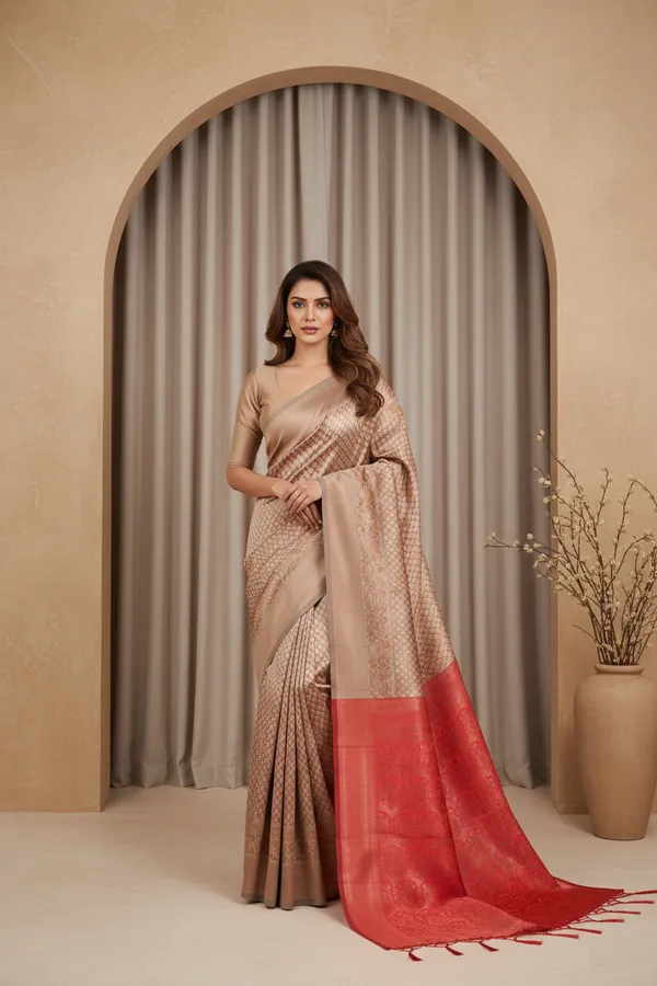 Pink_Silk_Blend_Saree_For_Women