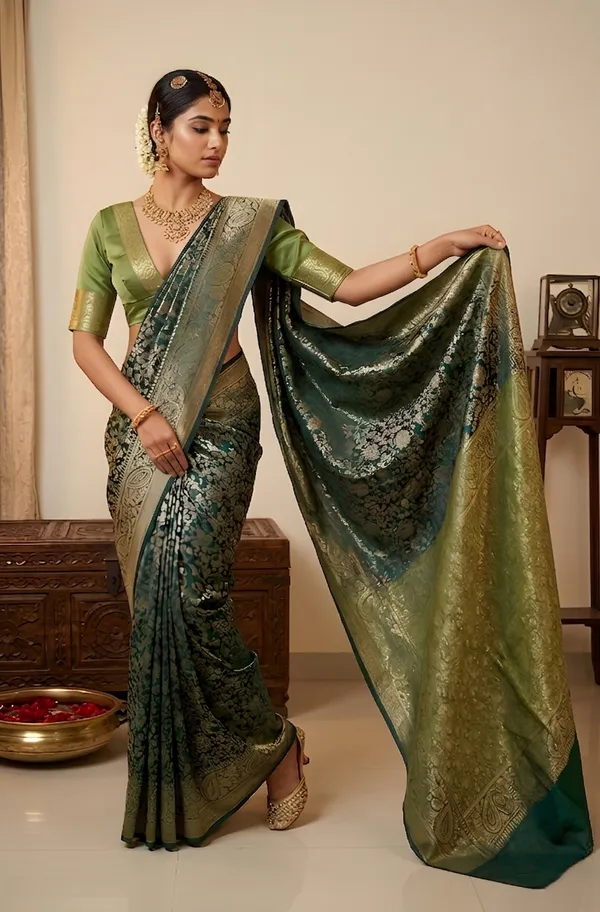 Green_Brocade_Silk_Saree_For_Women
