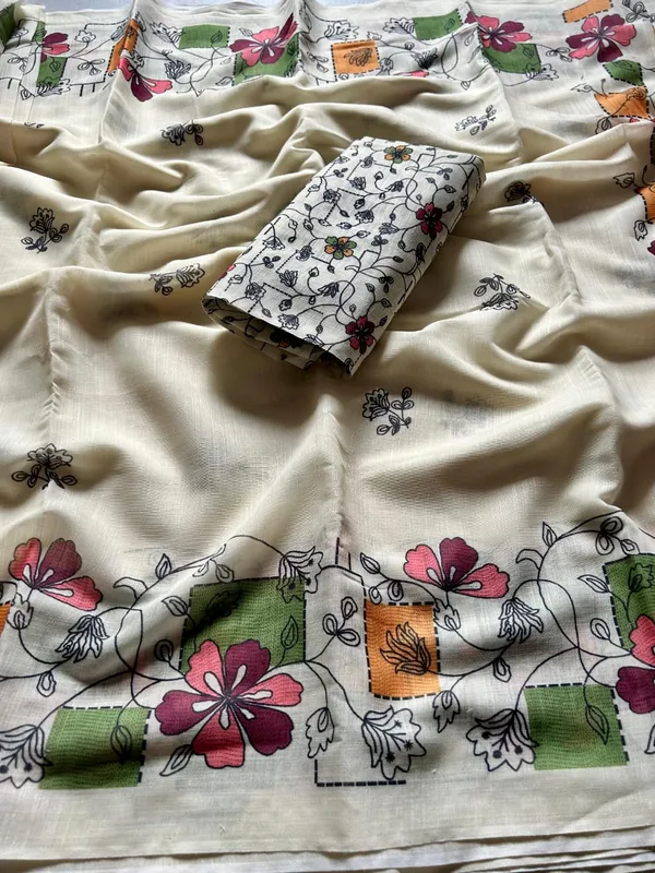 Cream_Cotton_Saree_For_Women