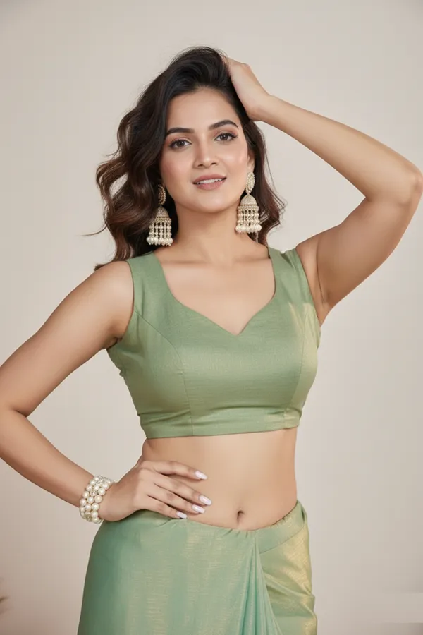 Pista_Green_Silk_Blend_Saree_For_Women