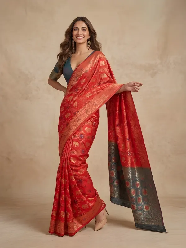 Orange_Cotton_Saree_For_Women