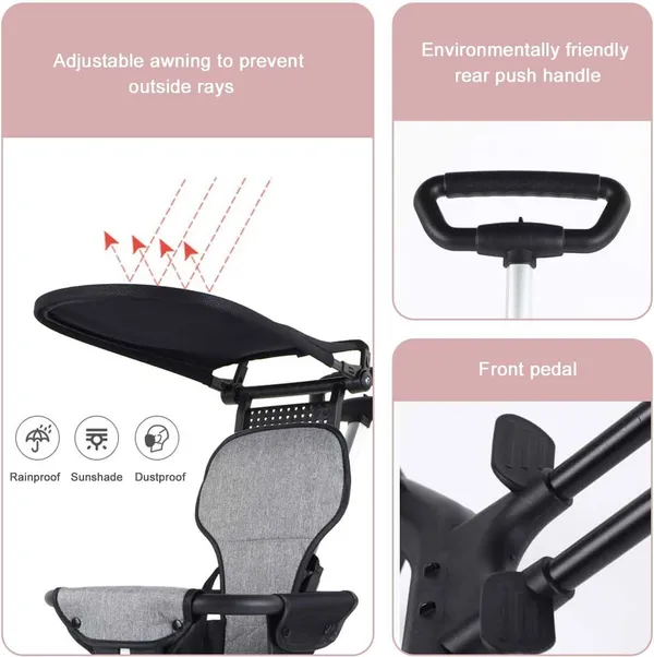 Grey_And_Black_Metal_&_Polyester_Baby_Stroller_For_Newborns_&_Toddlers