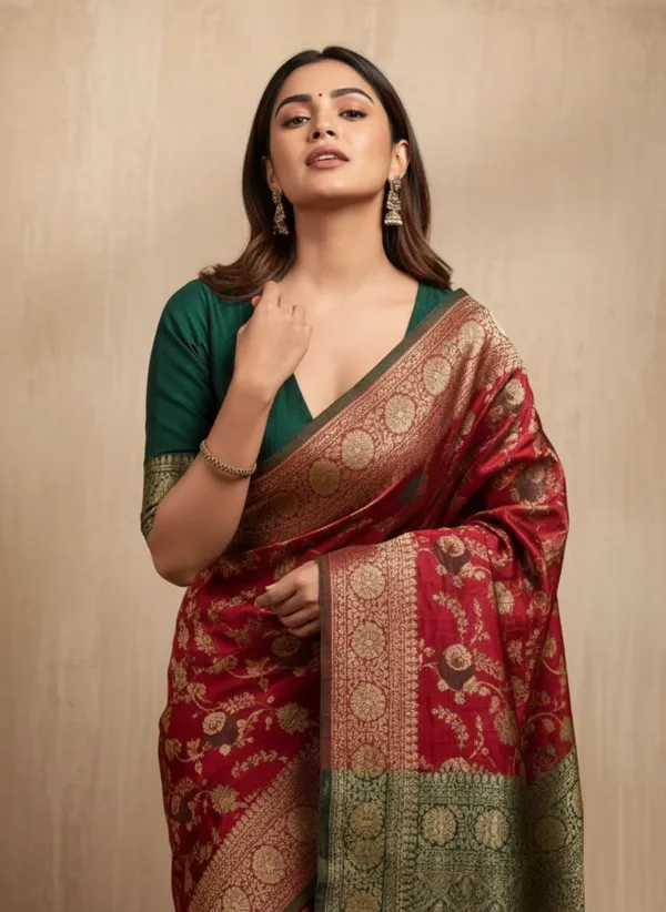 Red_Cotton_Saree_For_Women