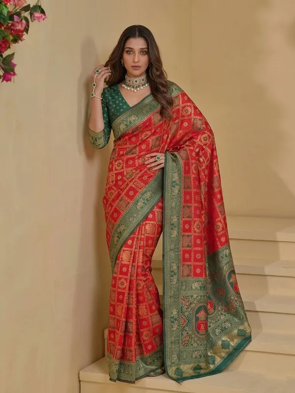 Red_Cotton_Saree_For_Women