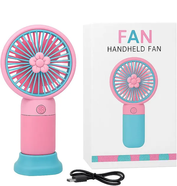 Pink_And_Blue_Abs_Plastic_Rechargeable_Fan_For_Personal_Cooling