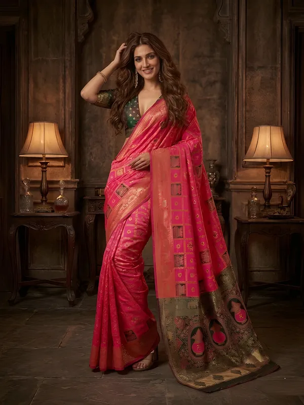 Pink_Cotton_Saree_For_Women