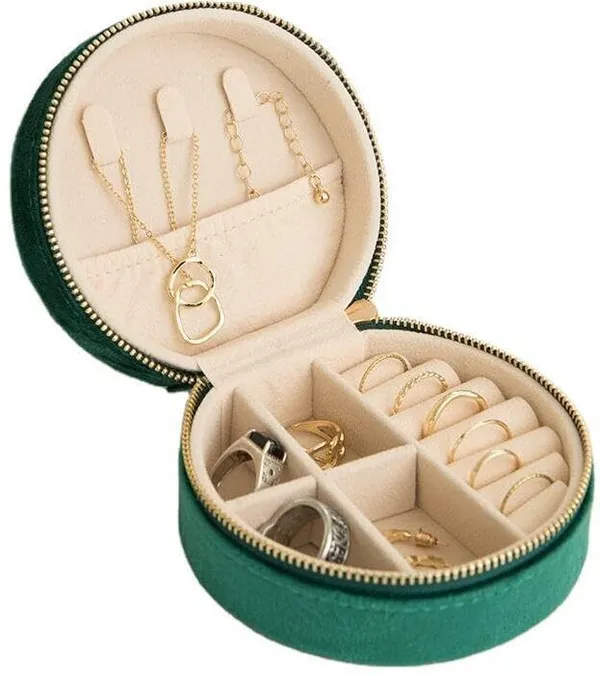 Green_Velvet_+_Pu_Leather_Jewelry_Case_For_Jewelry_Storage_&_Travel