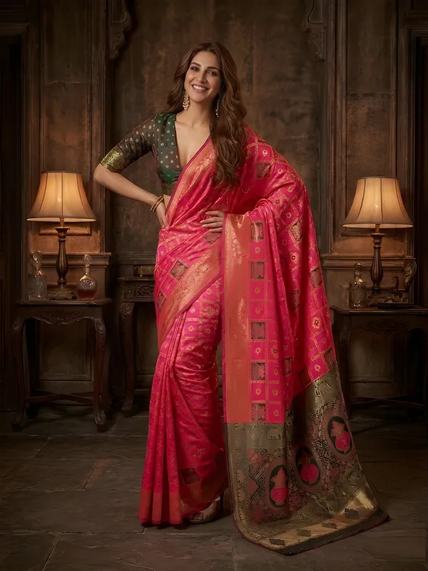 Pink_Cotton_Saree_For_Women