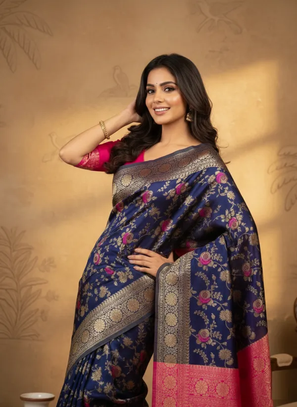 Pink_Brocade_Silk_Saree_For_Women