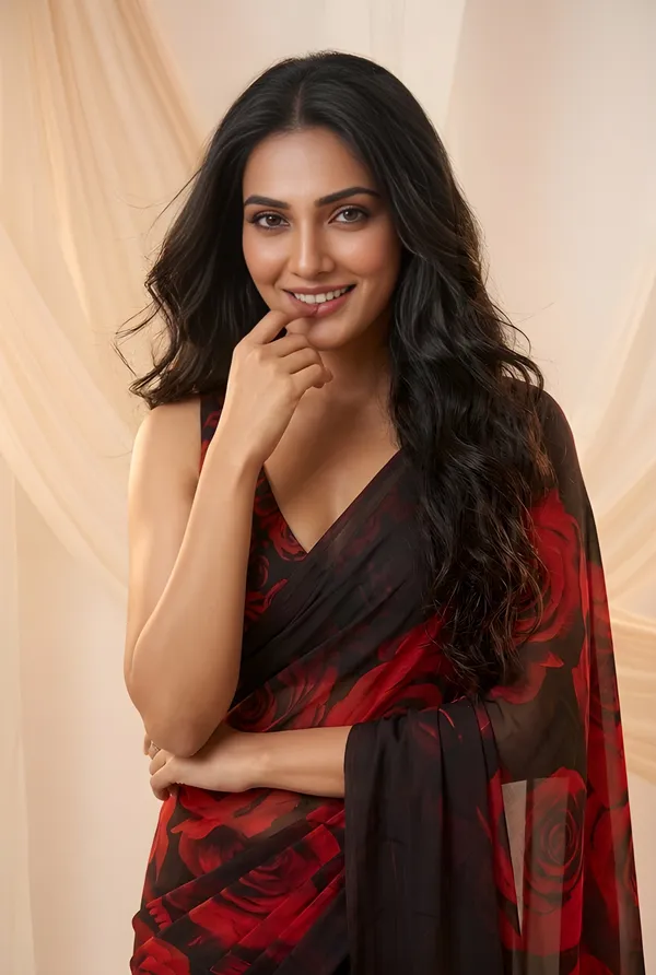 Red_And_Black_Cotton_Saree_For_Women
