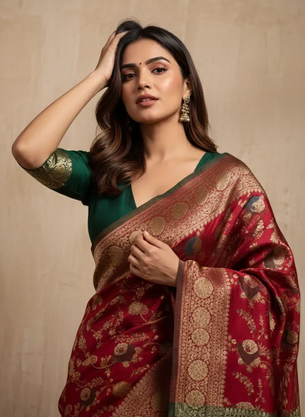 Red_Cotton_Saree_For_Women