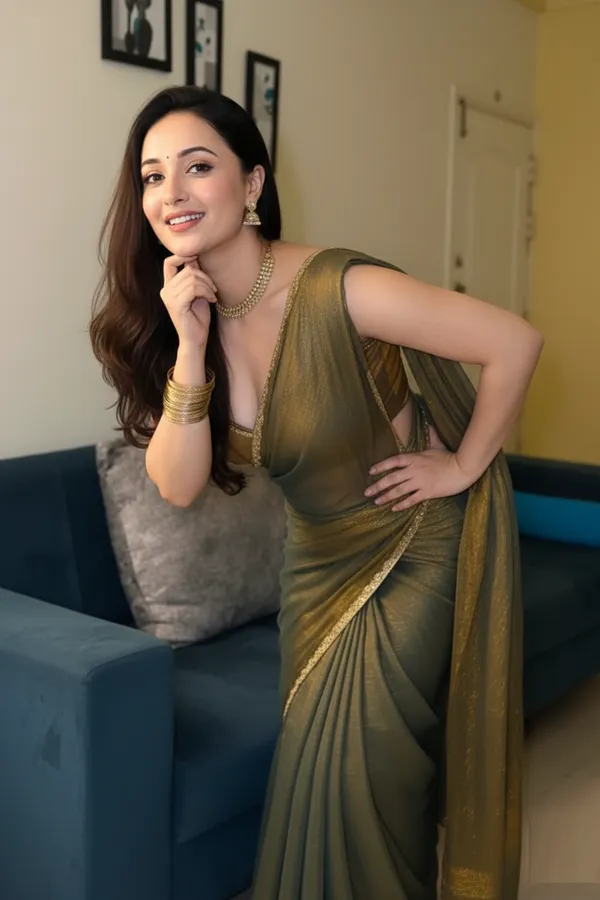 Olive_Green_Silk_Blend_Saree_For_Women