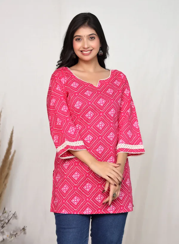 Pink_Cotton_Straight_Kurti_For_Women