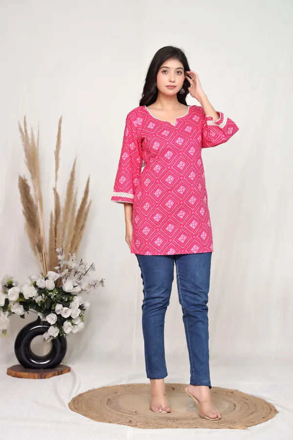 Pink_Cotton_Straight_Kurti_For_Women