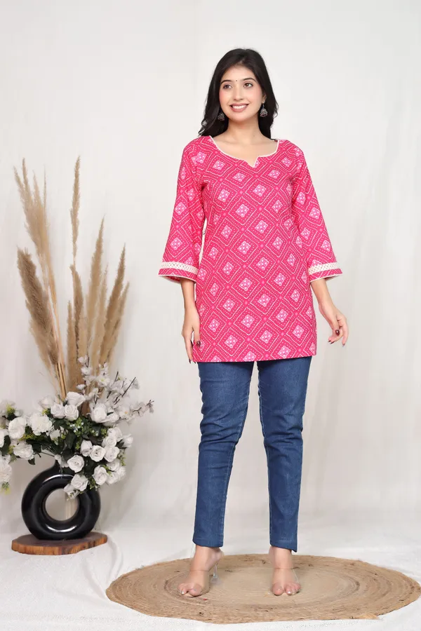 Pink_Cotton_Straight_Kurti_For_Women