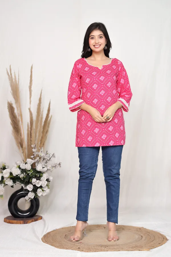 Pink_Cotton_Straight_Kurti_For_Women