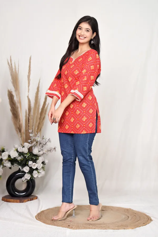 Red_Cotton_Straight_Kurta_For_Women