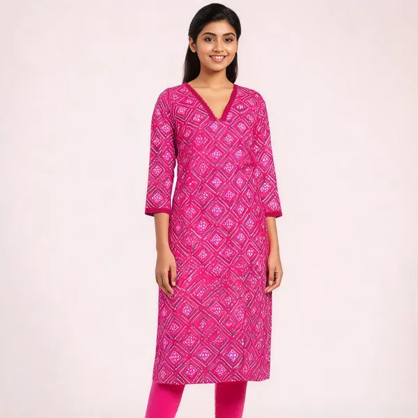Pink_Cotton_Geometric_Print_Straight_Kurta_For_Women