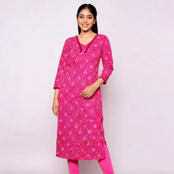 Pink_Cotton_Geometric_Print_Straight_Kurta_For_Women