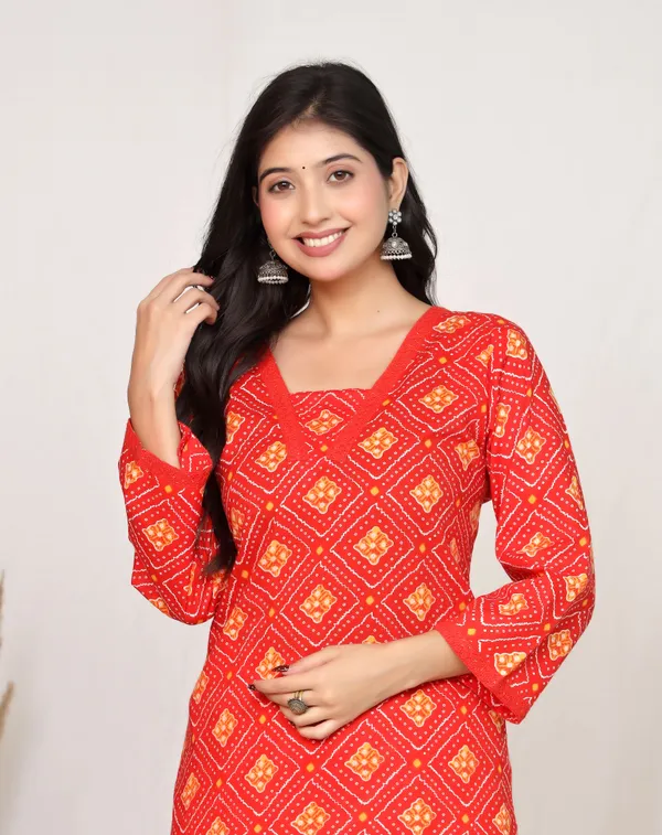 Red_Cotton_Straight_Printed_Kurta_Set_For_Women