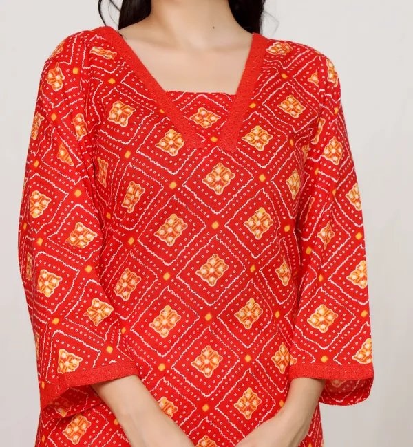 Red_Cotton_Straight_Printed_Kurta_Set_For_Women