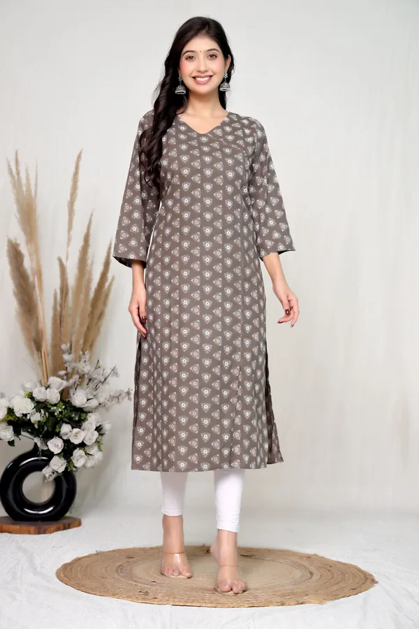 Maroon_Cotton_Straight_Floral_Print_Kurta_For_Women