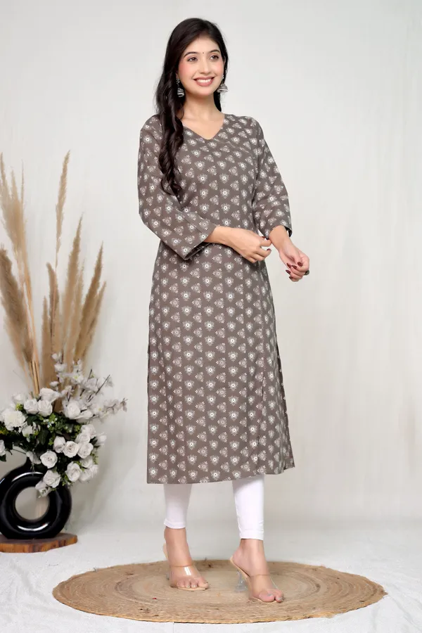 Maroon_Cotton_Straight_Floral_Print_Kurta_For_Women
