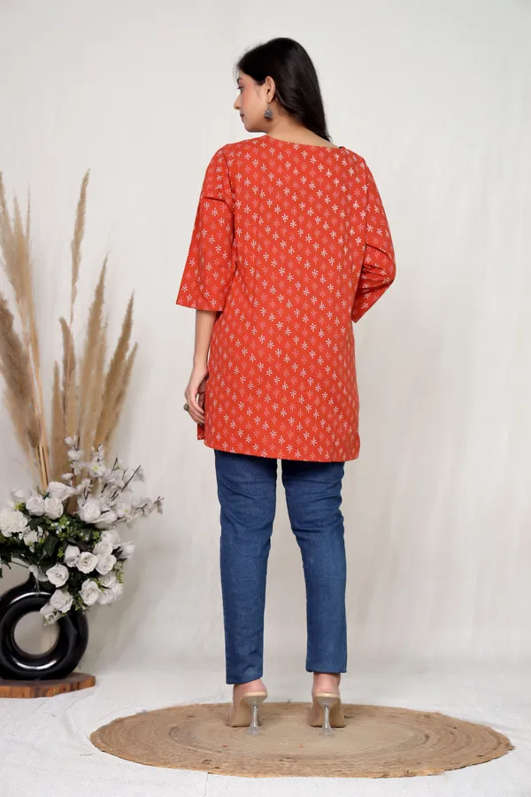 Rust_Orange_Cotton_Straight_Kurta_For_Women