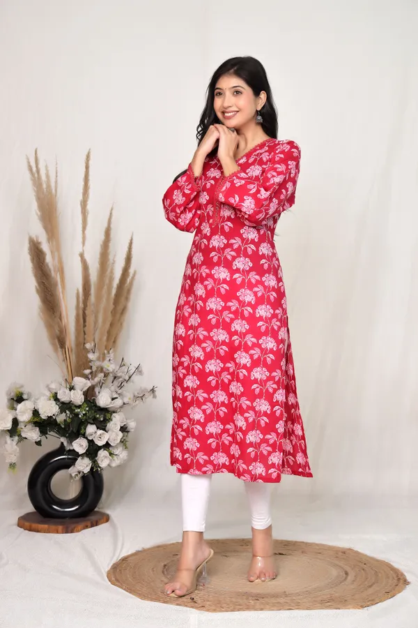 Pink_Cotton_Straight_Floral_Print_Kurta_For_Women
