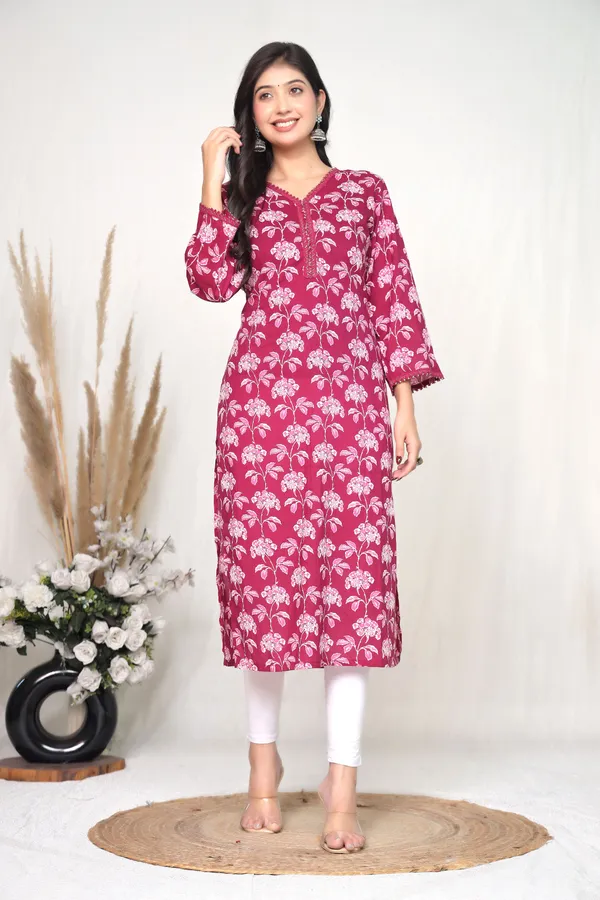 Purple_Cotton_Straight_Floral_Print_Kurta_For_Women